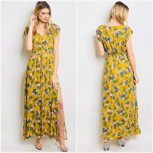 Dresses - LAST 3 SML‼️ - Mustard print floral maxi - Dress Dresses - LAST 3 SML‼️ - Mustard print floral maxi - Dress